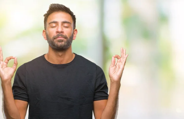 Homem Hispânico Adulto Sobre Fundo Isolado Relaxar Sorrir Com Olhos — Fotografia de Stock