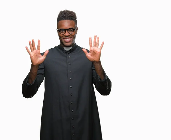 Gösterilen Parmakları Ile Işaret Izole Arka Plan Genç Afro Amerikan — Stok fotoğraf