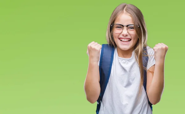 Νεαρός Φοιτητής Όμορφο Έξυπνη Κοπέλα Φορώντας Backpack Πέρα Από Απομονωμένο — Φωτογραφία Αρχείου