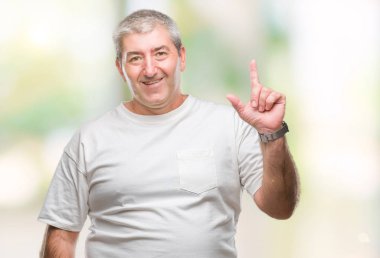 Başarılı fikirle parmağı yukarıyı izole arka plan üzerinde yakışıklı komuta sizde. Çıktıktan ve mutlu. Bir numara.