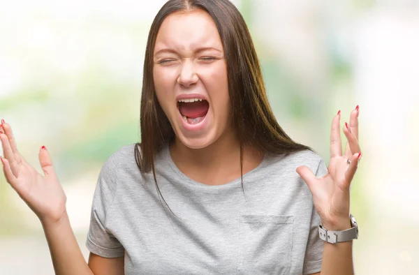 Joven Mujer Hermosa Caucásica Sobre Fondo Aislado Celebrando Loco Loco —  Fotos de Stock