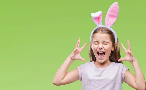 Mladá Krásná Dívka Která Nosí Velikonoční Zajíček Uši Nad Samostatný — Stock fotografie