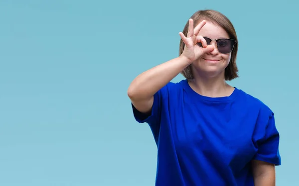 Jonge Volwassen Vrouw Met Het Syndroom Van Dragen Van Een — Stockfoto