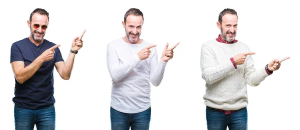 Collage Hombre Apuesto Sensual Parado Sobre Fondo Aislado Sonriendo Mirando — Foto de Stock