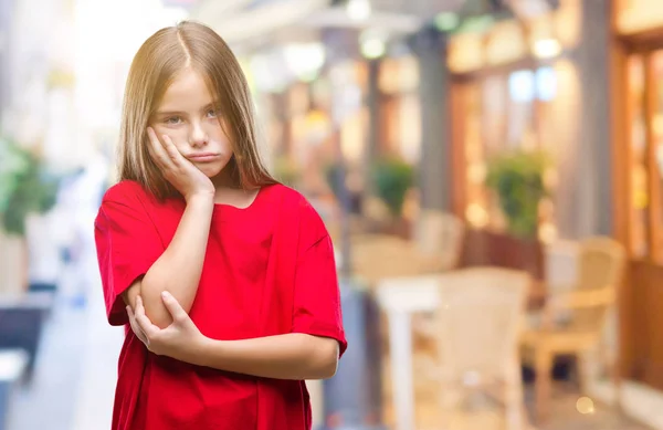 Young Beautiful Girl Isolated Background Thinking Looking Tired Bored Depression — Stock Photo, Image