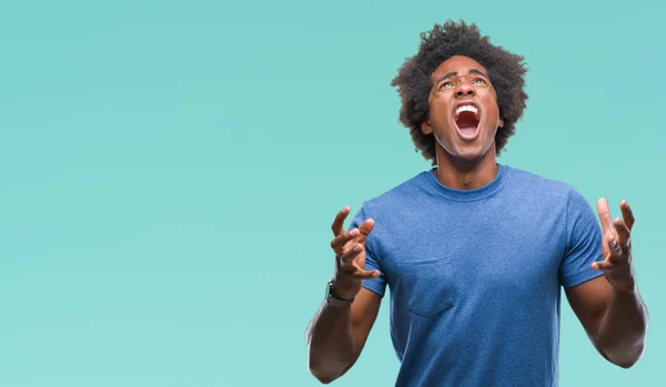 Homem Afro Americano Sobre Fundo Isolado Louco Louco Gritando Gritando — Fotografia de Stock