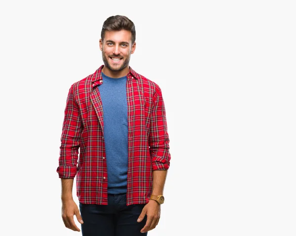 Joven Hombre Guapo Sobre Fondo Aislado Mirando Hacia Otro Lado —  Fotos de Stock