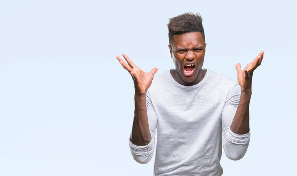 Young African American Man Isolated Background Celebrating Mad Crazy Success — Stock Photo, Image