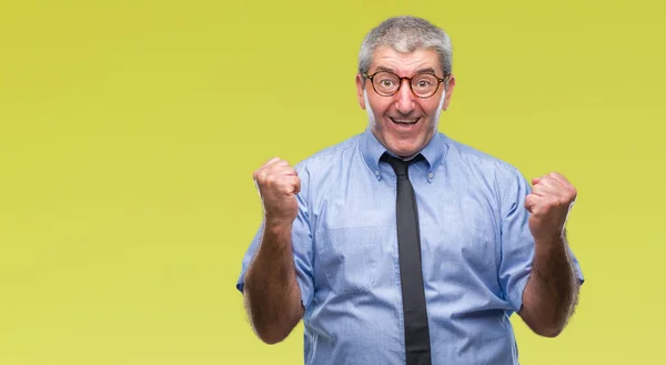 Hombre Negocios Alto Guapo Sobre Fondo Aislado Celebrando Sorprendido Sorprendido —  Fotos de Stock