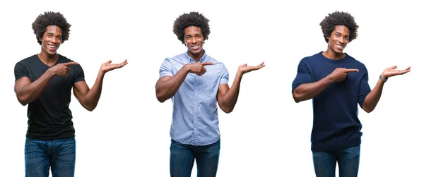 Collage Von Afrikanisch Amerikanischen Jungen Gutaussehenden Mann Über Isoliertem Hintergrund — Stockfoto