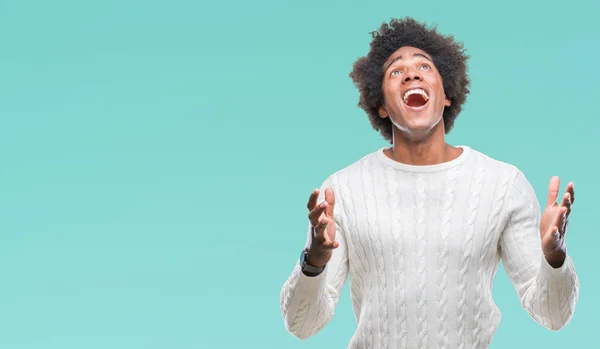 Hombre Afroamericano Sobre Fondo Aislado Loco Loco Gritando Gritando Con — Foto de Stock