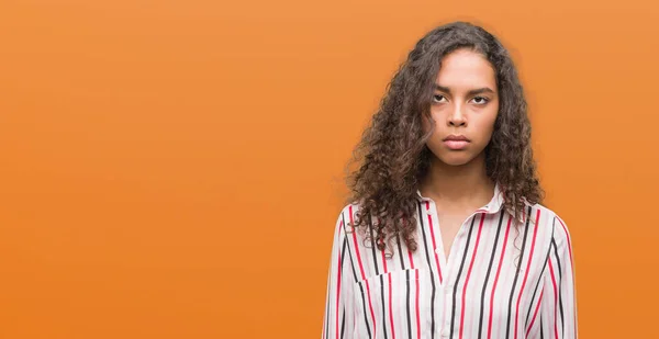 Mulher Hispânica Jovem Bonita Cético Nervoso Franzindo Testa Chateado Por — Fotografia de Stock