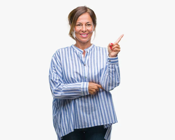 Middle Age Senior Hispanic Woman Isolated Background Big Smile Face — Stock Photo, Image