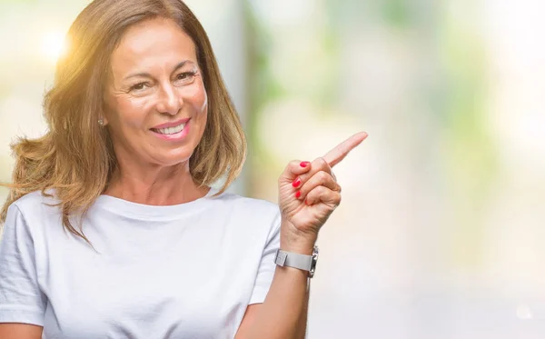 Middle Age Senior Hispanic Woman Isolated Background Big Smile Face — Stock Photo, Image