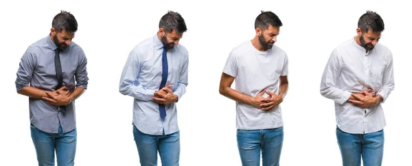 Colagem Homem Jovem Vestindo Olhar Casual Sobre Backgroud Isolado Branco — Fotografia de Stock