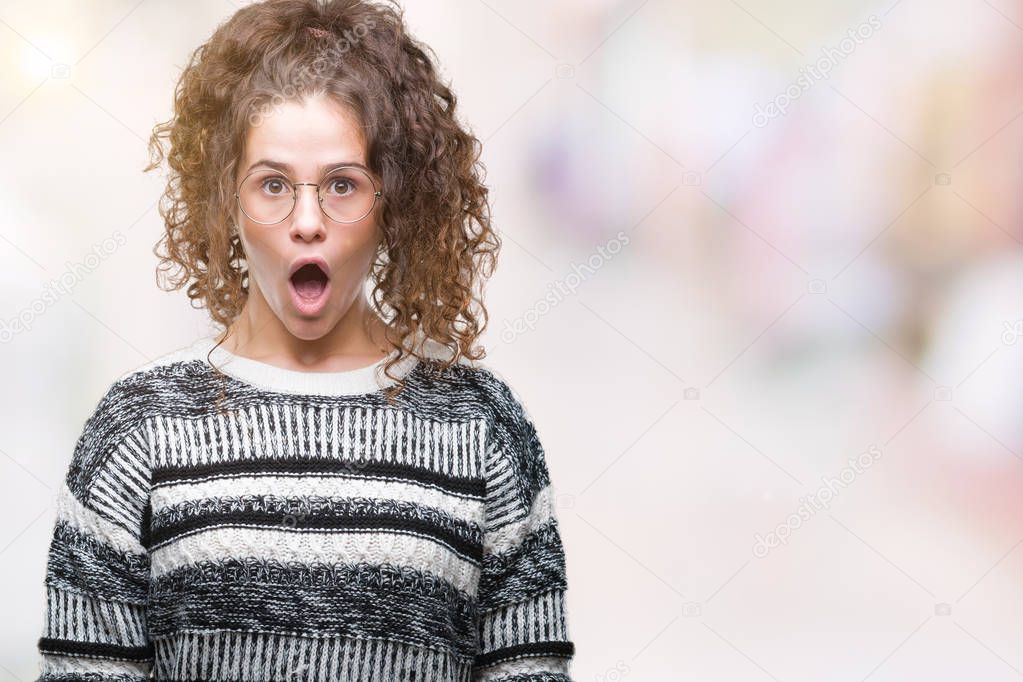 Messy curly brunette screaming