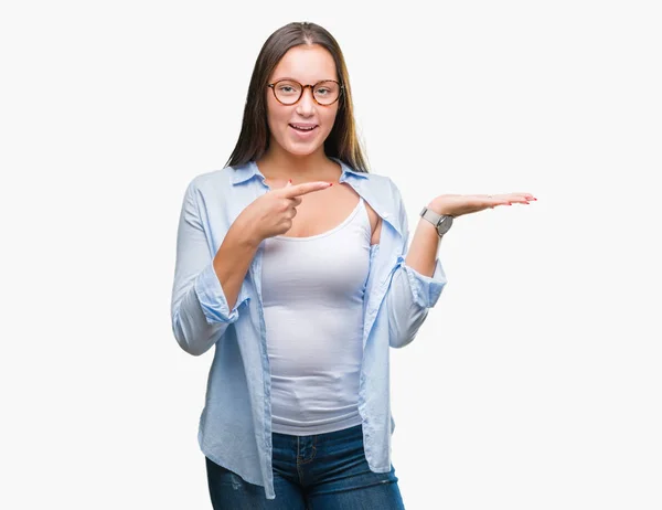 Joven Caucásica Hermosa Mujer Negocios Con Gafas Sobre Fondo Aislado —  Fotos de Stock