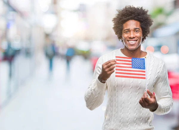 Bandera Hombre Afroamericano Estados Unidos América Sobre Fondo Aislado Con —  Fotos de Stock