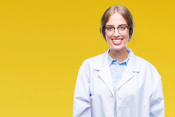Vacker Ung Blond Läkare Kvinna Klädd Vit Rock Över Isolerade — Stockfoto