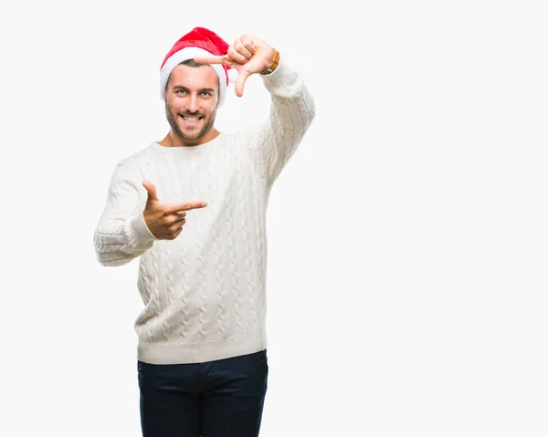 Mladý Pohledný Muž Nosí Santa Claus Klobouk Izolované Pozadí Provedení — Stock fotografie