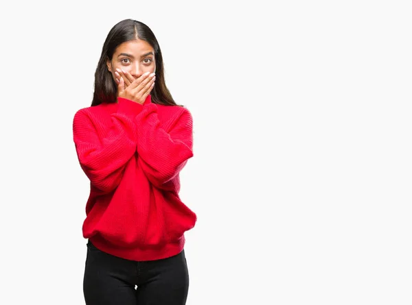 Giovane Bella Donna Araba Che Indossa Maglione Invernale Sfondo Isolato — Foto Stock