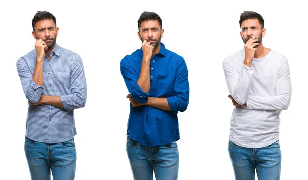 Collage Eines Gut Aussehenden Jungen Indischen Mannes Mit Isoliertem Hintergrund — Stockfoto