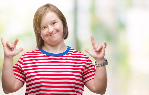 Young Adult Woman Syndrome Isolated Background Shouting Crazy Expression Doing — Stock Photo, Image