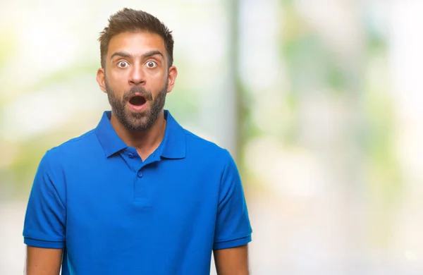 Adult Hispanic Man Isolated Background Afraid Shocked Surprise Expression Fear — Stock Photo, Image