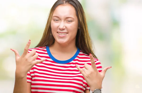 Mulher Bonita Caucasiana Jovem Sobre Fundo Isolado Gritando Com Expressão — Fotografia de Stock