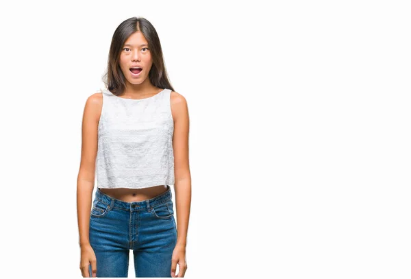 Young Asian Woman Isolated Background Afraid Shocked Surprise Expression Fear — Stock Photo, Image