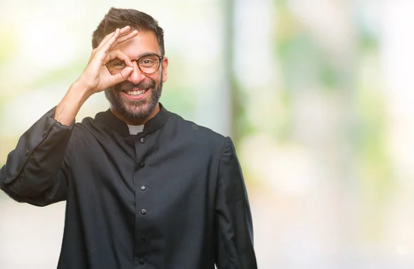 스페인 카톨릭 얼굴로 손가락을 손으로 제스처를 — 스톡 사진