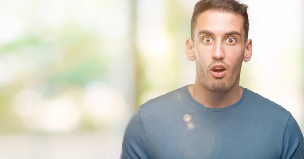 Handsome Young Casual Man Afraid Shocked Surprise Expression Fear Excited — Stock Photo, Image