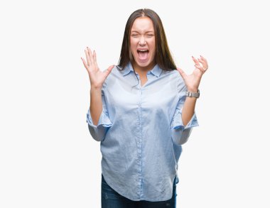 Çılgın ve başarı için hayran izole arka plan kutlama üzerinde genç Kafkas güzel kadın 