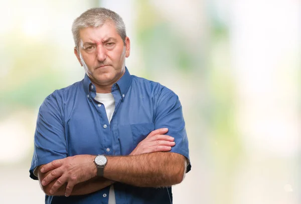 Stilig Senior Man Över Isolerade Bakgrund Skeptiker Och Nervös Ogillande — Stockfoto