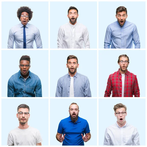 Collage Einer Gruppe Von Geschäftsleuten Und Gelegenheitsmännern Mit Isoliertem Hintergrund — Stockfoto