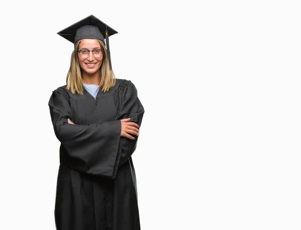 Young Beautiful Woman Wearing Graduated Uniform Isolated Background Happy Face — Stock Photo, Image