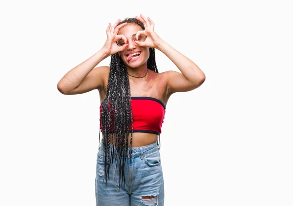 Cabelo Trançado Jovem Afro Americano Com Pigmentação Marca Nascimento Mancha — Fotografia de Stock