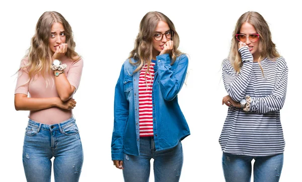 Young Beautiful Young Woman Wearing Casual Look White Isolated Background — Stock Photo, Image