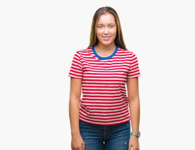 İzole arka plan üzerinde beyaz genç güzel kadın 