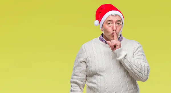 Pěkný Starší Muž Nosí Vánoční Čepice Izolované Pozadí Chce Být — Stock fotografie