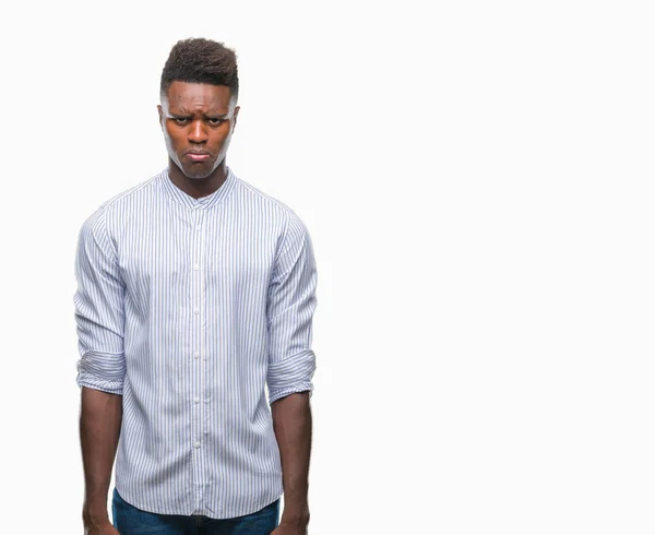 Молодий Афроамериканець Людиною Над Ізольованих Фон Депресія Турбуватися Лиха Плакали — стокове фото