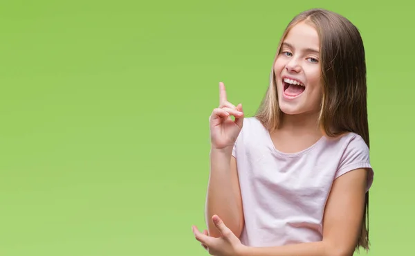 Giovane Bella Ragazza Sfondo Isolato Con Grande Sorriso Sul Viso — Foto Stock