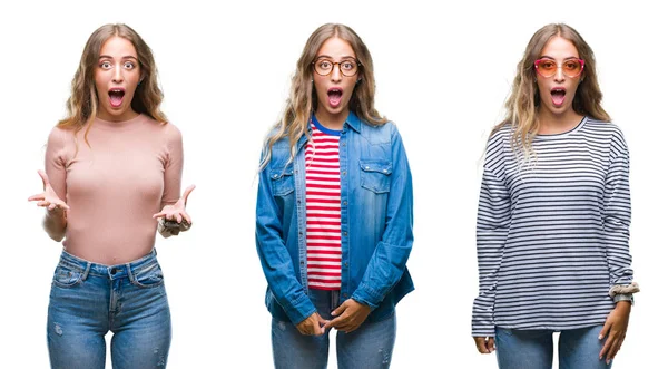 Ung Vacker Ung Kvinna Som Bär Casual Look Över Isolerade — Stockfoto