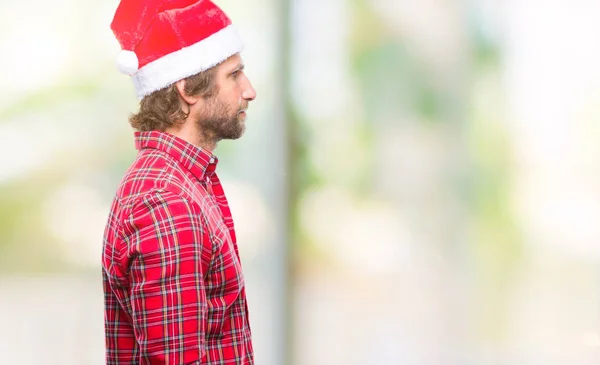 Hispánský Aristokratickým Model Nosí Santa Claus Vánoční Izolované Pozadí Pohledu — Stock fotografie