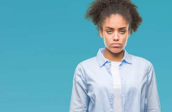 Unga Afro Amerikansk Kvinna Över Isolerade Bakgrund Deprimerad Och Orolig — Stockfoto