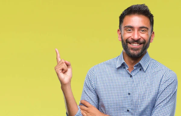 Uomo Ispanico Adulto Sfondo Isolato Con Grande Sorriso Sul Viso — Foto Stock