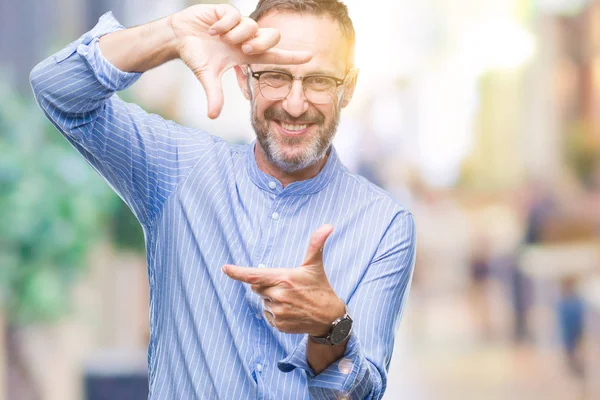Homem Idoso Hoary Meia Idade Usando Óculos Sobre Fundo Isolado — Fotografia de Stock