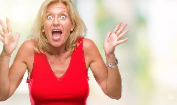 Middle Age Blonde Woman Isolated Background Celebrating Crazy Amazed Success — Stock Photo, Image