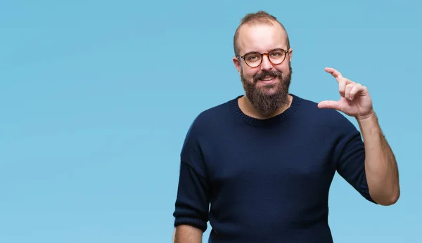 Jeune Homme Hipster Caucasien Portant Des Lunettes Soleil Sur Fond — Photo