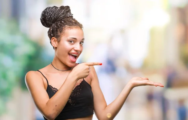 Joven Cabello Trenzado Africano Americano Con Manchas Pigmentación Marca Nacimiento —  Fotos de Stock